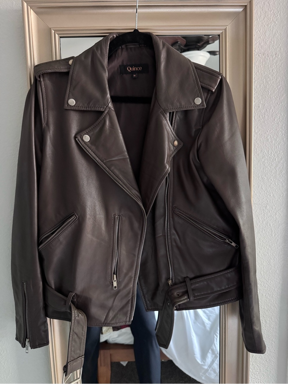 Quince 100% Leather Motorcycle Jacket